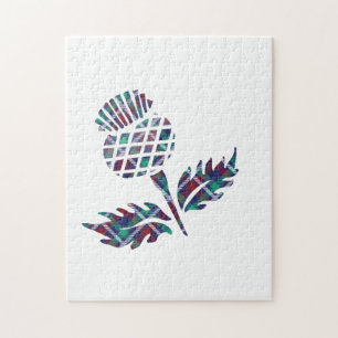 Puzzle Scottish Thistle Tartan Plaid Gift