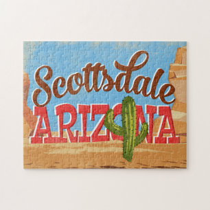 Puzzle Scottsdale Arizona Cartoon Desert Vintage voyage