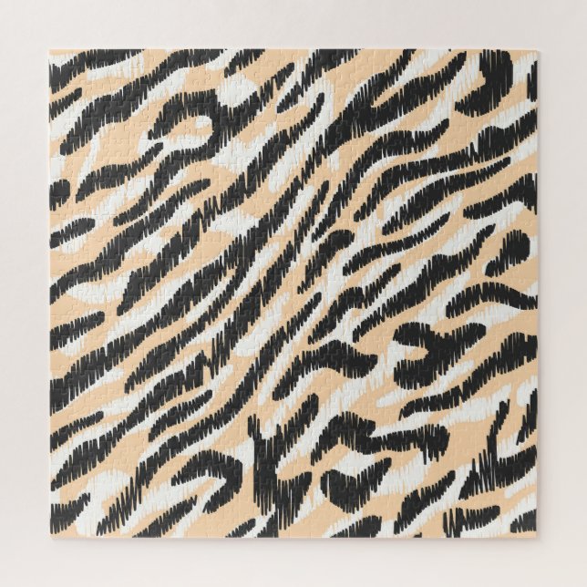 Puzzle Scribble Zebra Leopard : Fourrure Vintage (Vertical)
