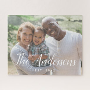Puzzle Script de calligraphie moderne Famille photo compl