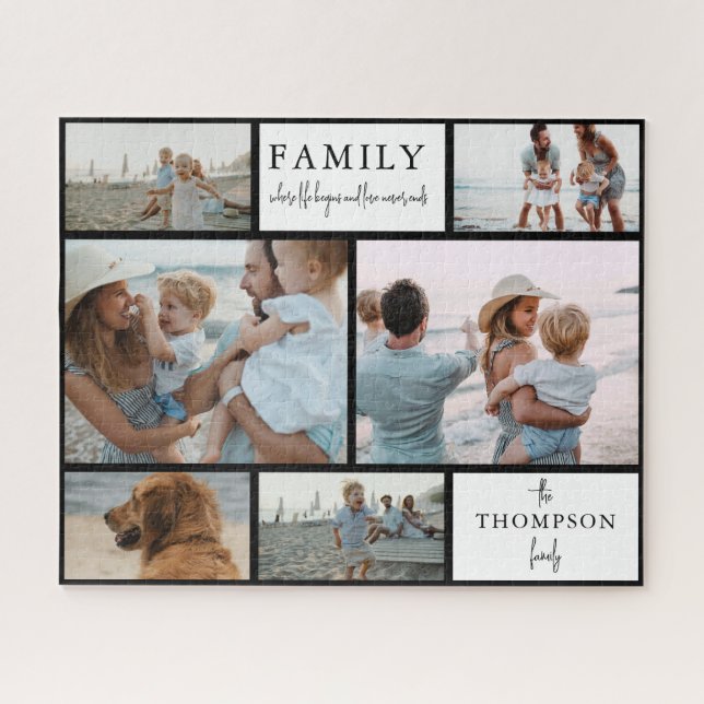 Puzzle Script de photo de famille en collage simple moder (Horizontal)