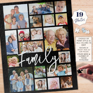 Puzzle Script moderne FAMILLE 19 Photo Collage Couleur pe