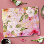 Puzzle Script or rose vintage floral aquarelle stylisée<br><div class="desc">Passez un après-midi à défier votre cerveau avec ce magnifique puzzle vintage, romantique et floral. Des fleurs d'aquarelle blanches, violettes et roses foncées recouvrent le script d'or sur un arrière - plan magnifique, rose doux et veiné d'or. Fait un cadeau réfléchi, unique pour quelqu'un de spécial! Vient dans une boîte...</div>