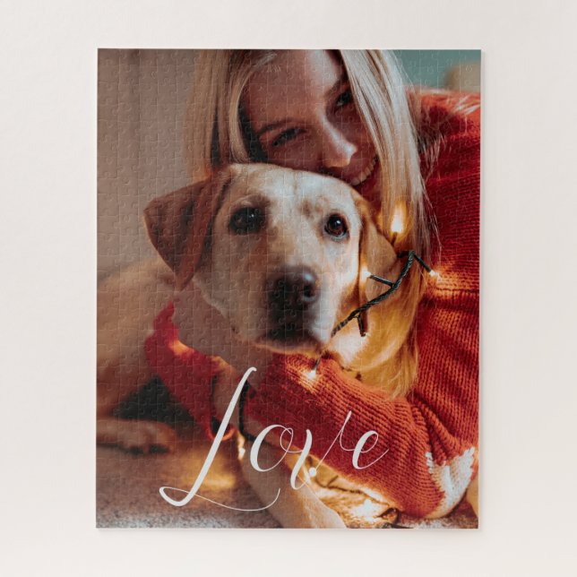 Puzzle Script photo de chien de compagnie personnalisé (Vertical)