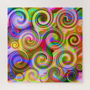 Puzzle Scroll Pastel géométrique abstrait
