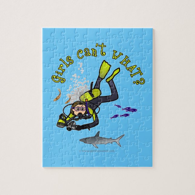 Puzzle Scuba Diver de la femme légère (Vertical)