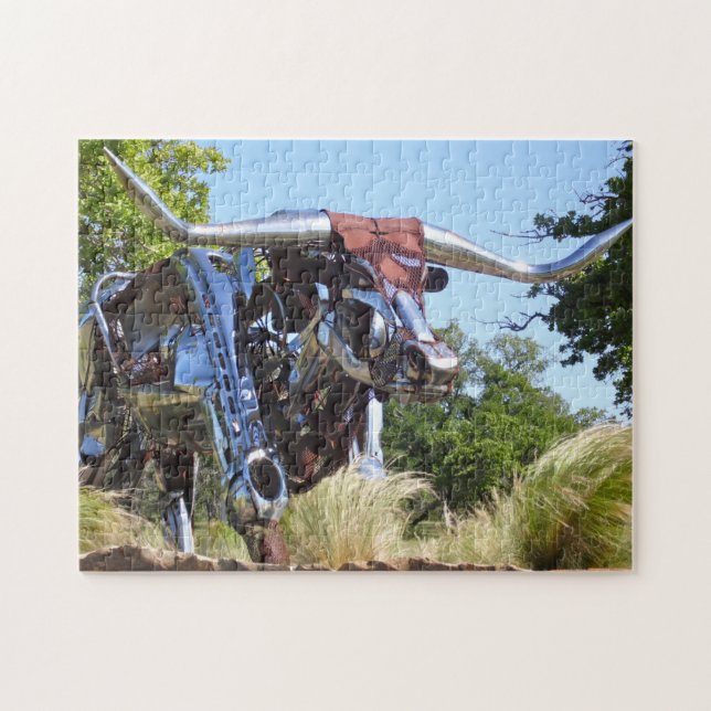 Puzzle Sculpture de Texas Longhorn . (Horizontal)