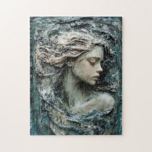 Puzzle Sculpture du profil d'une femme Patina