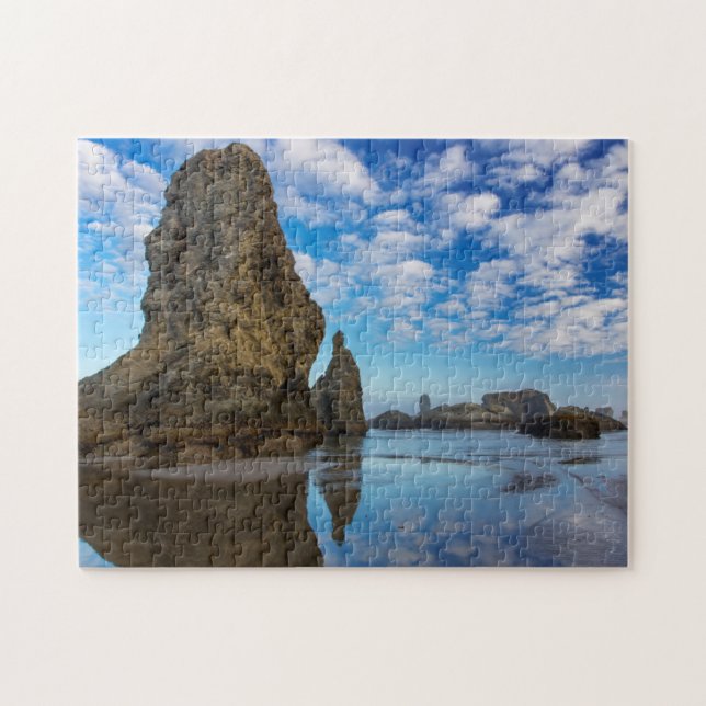 Puzzle Sea Stacks sur la plage de Bandon à Bandon, Oregon (Horizontal)