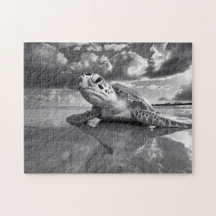 Puzzle Sea Turtle Art noir et blanc