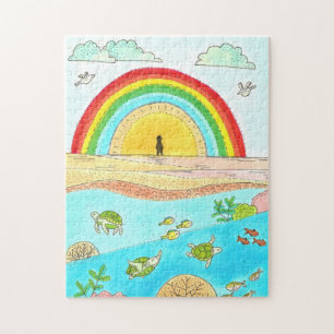 Puzzle Sea Turtle Beach Adventure Happy Place Personnel