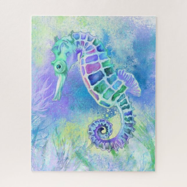 Puzzle Seahorse - Merveilleuse Vie Sous-Marine - Dessin - (Vertical)