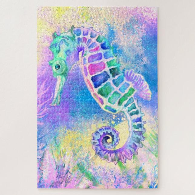 Puzzle Seahorse - Merveilleuse Vie sous-marine - Peinture (Vertical)