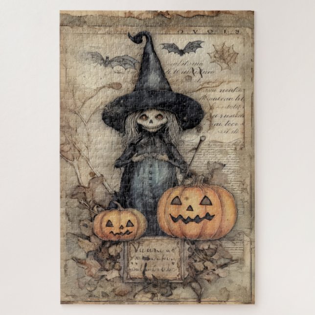 Puzzle Secrets de balai & sorts d'automne (Vertical)