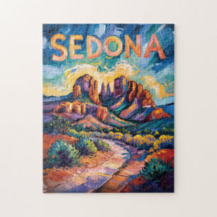 Puzzle Sedona Arizona Cathedral Rock Van Gogh Art vibrant