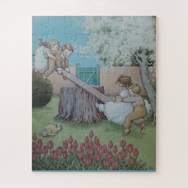 Puzzle Seesaw Margery Daw nursery rhyme (Vertical)
