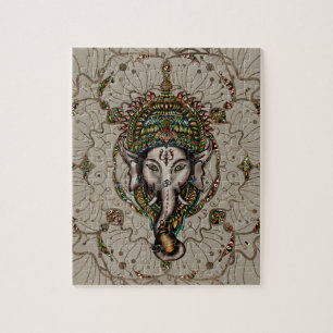 Puzzle Seigneur Ganesha - couleur sur la toile