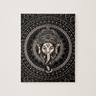 Puzzle Seigneur Ganesha - noir de sépia