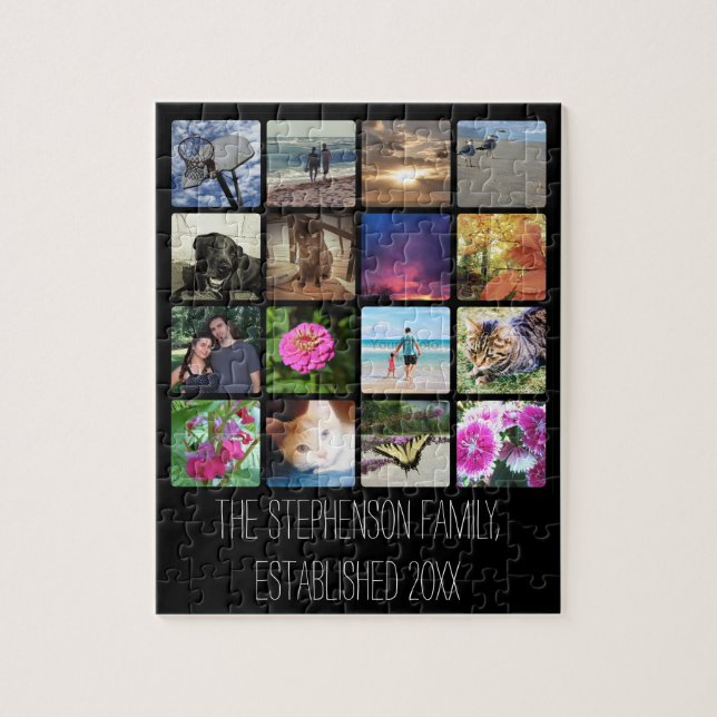 Puzzle Seize angles arrondis Collage photo ou Instagram (Vertical)