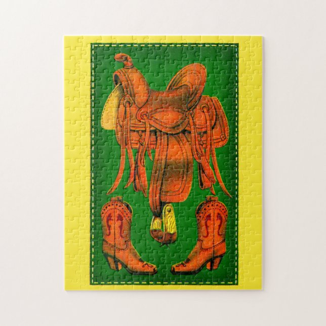 Puzzle Selle occidentale et bottes de cowboy (Vertical)