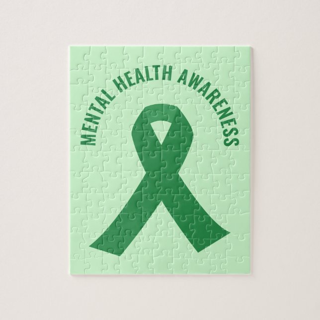 Puzzle Sensibilisation à la santé mentale Ribbon vert (Vertical)