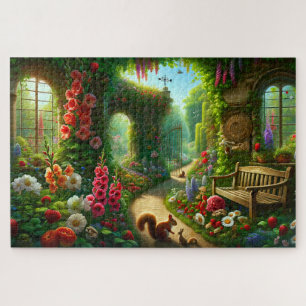 Puzzle Sentier enchanté du jardin - Scène florale luxuria