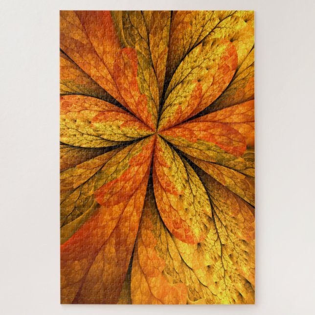 Puzzle Sentiment d'automne, fleur abstraite fractale mode (Vertical)