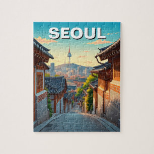 Puzzle Séoul Bukchon Coucher de soleil sud-coréen
