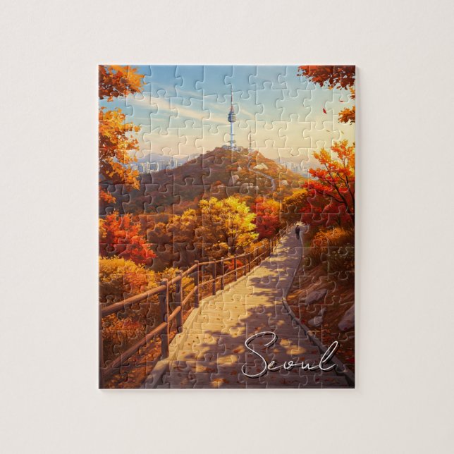 Puzzle Séoul Namsan Sud-Coréen Automne (Vertical)