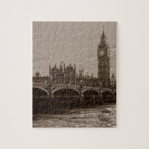 Puzzle Sepia Big Ben Tower Palace de Westminster