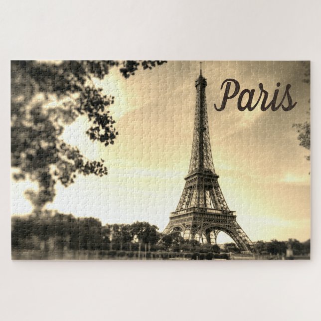 Puzzle Sepia Eiffel Tour Paris Europe (Horizontal)
