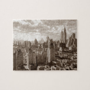 Puzzle Sepia New York City Old Vintage Retro