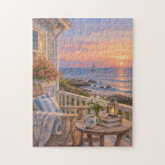 Puzzle Sérénité du coucher de soleil sur la véranda au bo