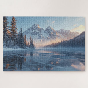Puzzle Sérénité Givrée – Paysage Majestueux de Lac d'Hive