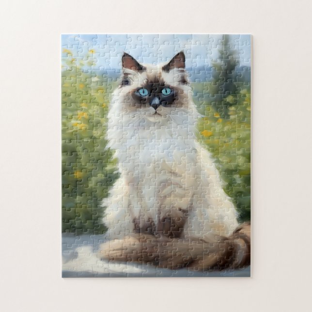 Puzzle Sérénité impressionniste La Ragdoll (Vertical)