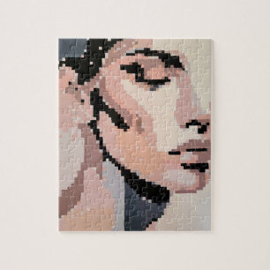 Puzzle Serenity Moderne Neutre Pixel Art Portrait