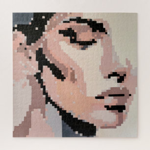 Puzzle Serenity Moderne Neutre Pixel Art Portrait