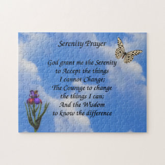 Puzzle Serenity Prayer Butterfly Flower Inspiration