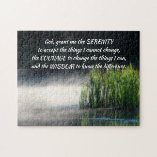 Puzzle Serenity Prayer Cattails Dans Mist Inspiration   