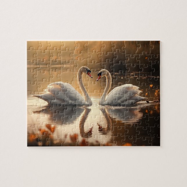 Puzzle Serenity Twilight - Swans in Love (Horizontal)