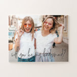 Puzzle Serez-vous ma proposition de servante d'honneur ph<br><div class="desc">Peut être customisé avec votre propre photo. © Gorjo Designs. Fait pour vous via la plateforme Zazzle. // Note : la photo utilisée est une image de réserve uniquement. Vous devrez remplacer par votre propre photo avant de commander/imprimer. Si vous avez besoin d'aide,  veuillez me contacter.</div>