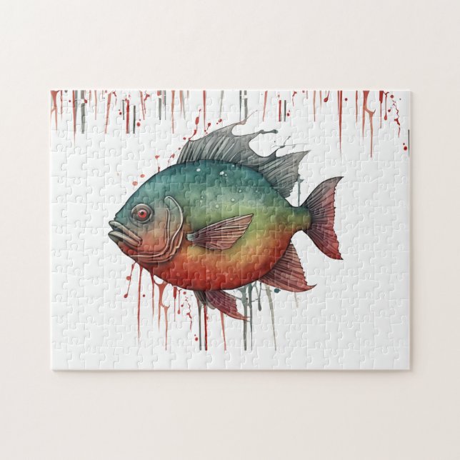 Puzzle - Série aquarelle : Piranha (Horizontal)