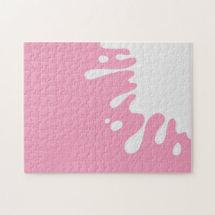 Puzzle Sérieux noir peint sur Amaranth rose