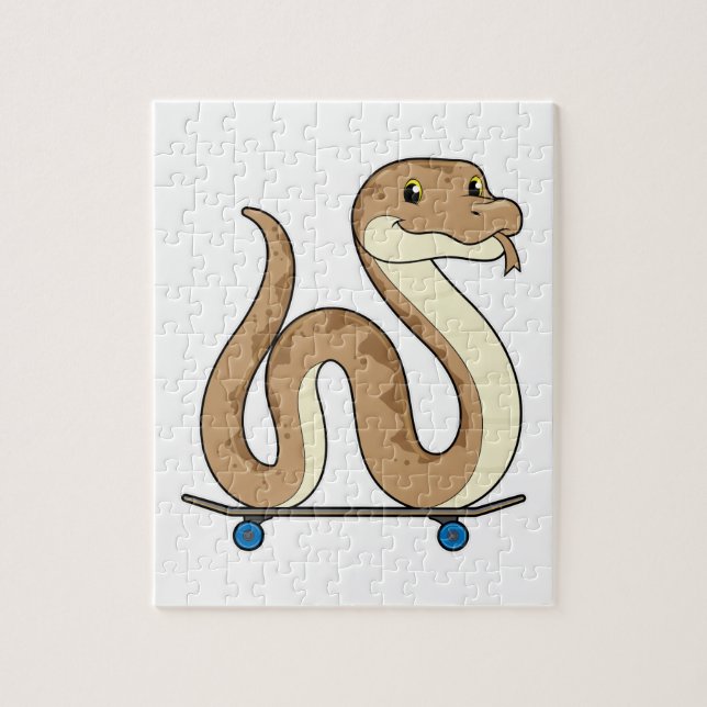 Puzzle Serpent comme patineur avec skateboard (Vertical)