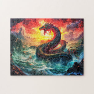 Puzzle serpent de Midgard dans la mer du Nord mythologie 