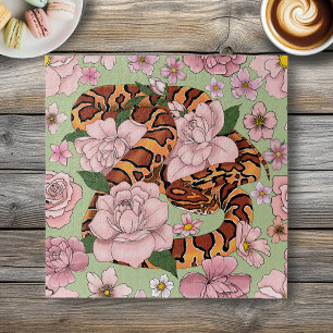 Puzzle Serpent des blés vibrant Fleurs de pivoine roses V