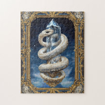 Serpent Fantastique et Cristal Alchimie Vintage