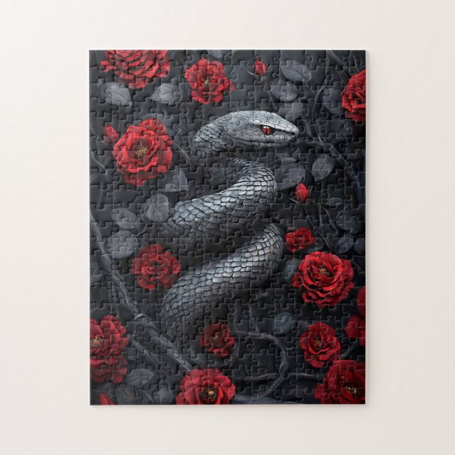 Puzzle Serpent gothique et Rose (Vertical)