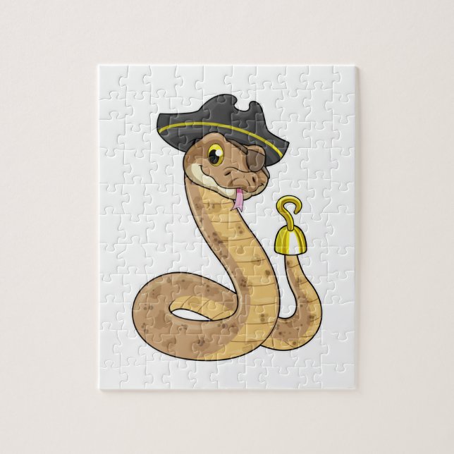 Puzzle Serpent pirate avec main crochet et cache-œil (Vertical)