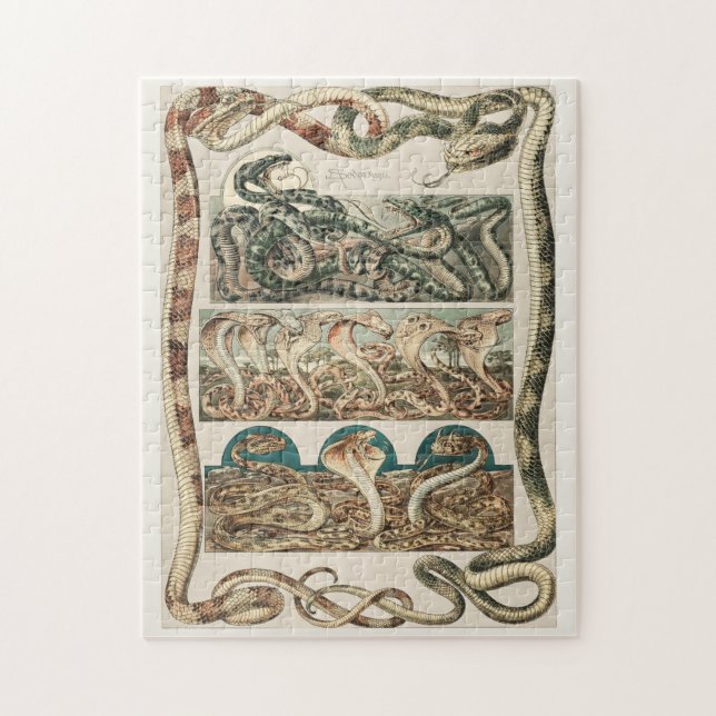 Puzzle Serpents, cobré, vipère, Art nouveau par Anton Sed (Vertical)